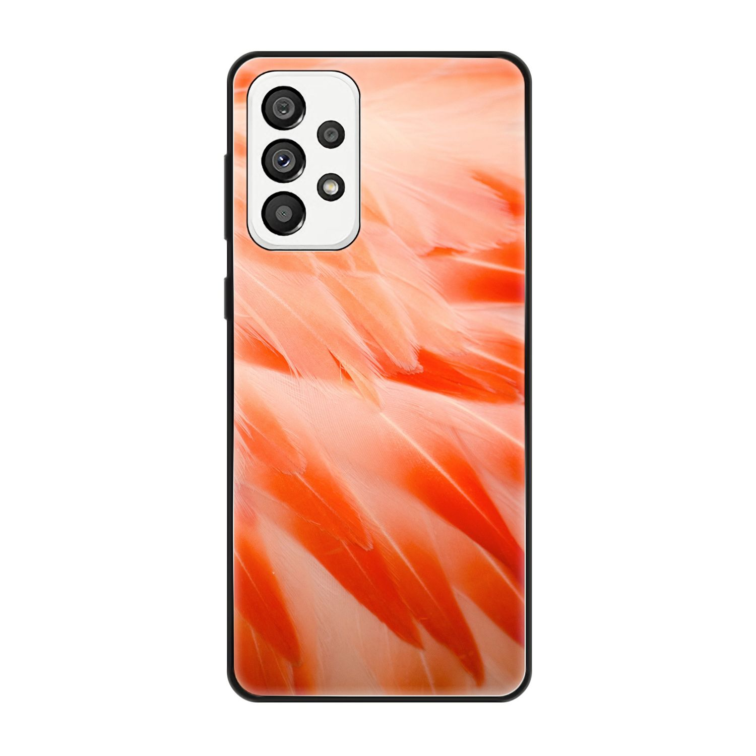 KÖNIG DESIGN Case, Backcover, Samsung, A73 5G, Flamingo Federn Galaxy