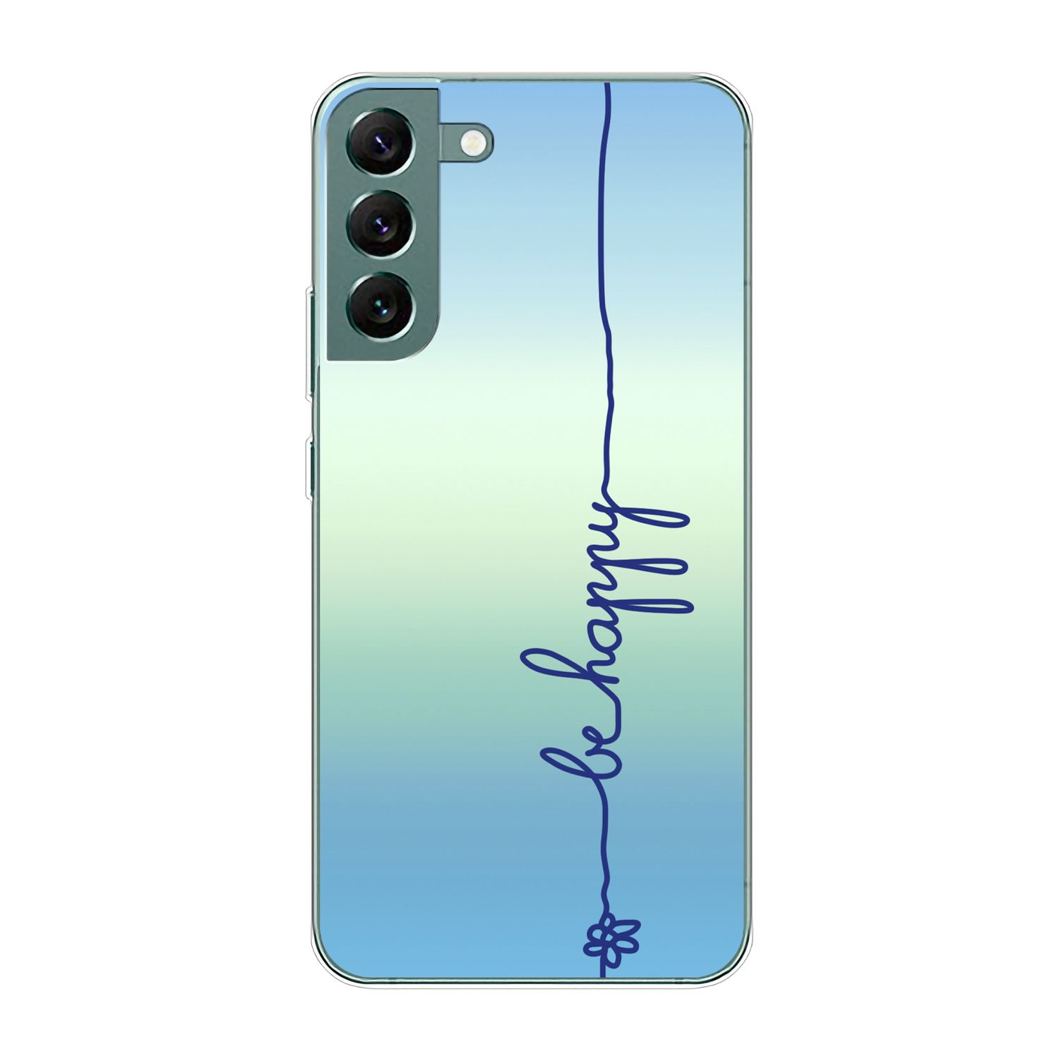 KÖNIG DESIGN Case, S22 Blau Samsung, Be Galaxy Plus Backcover, 5G, Happy