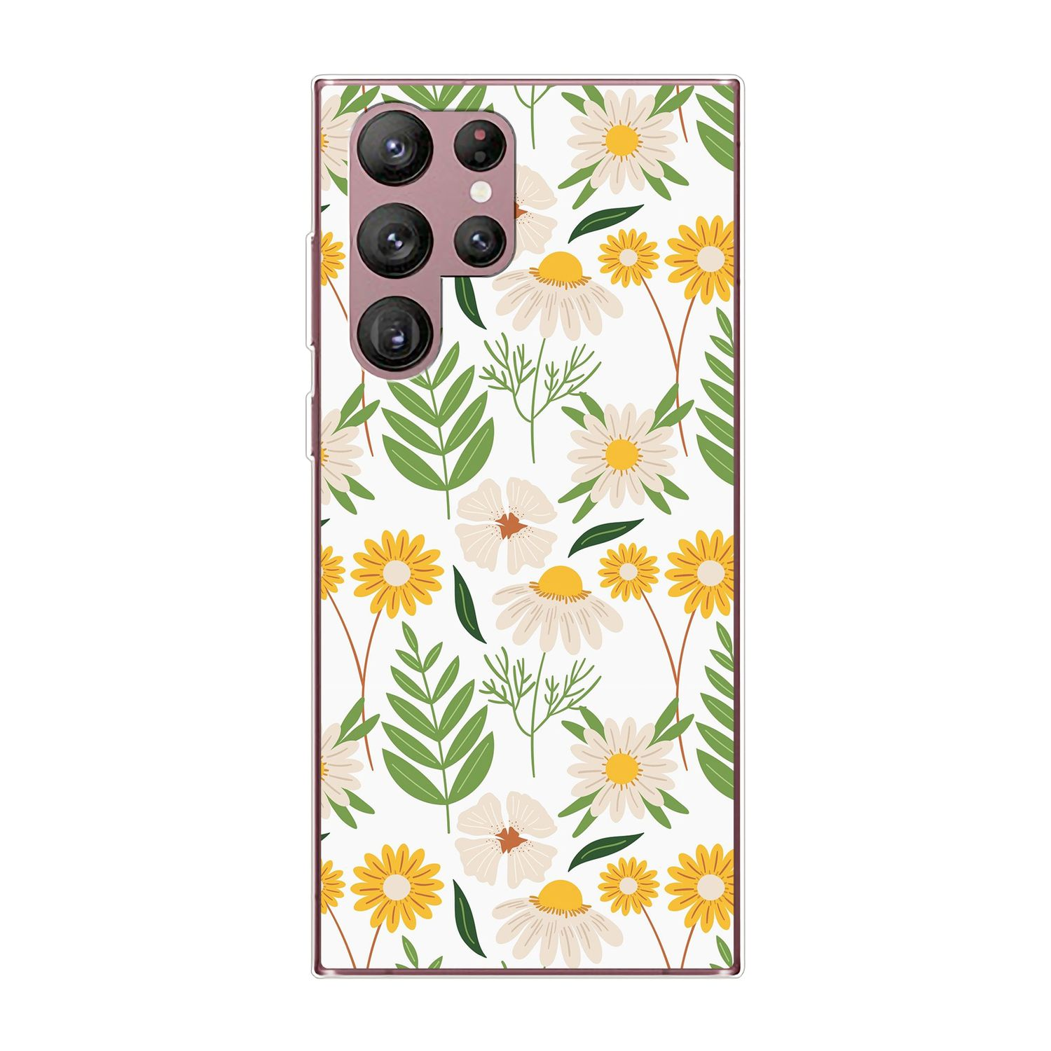 Blumenmuster DESIGN Backcover, 5G, Ultra Case, S22 KÖNIG 2 Galaxy Samsung,