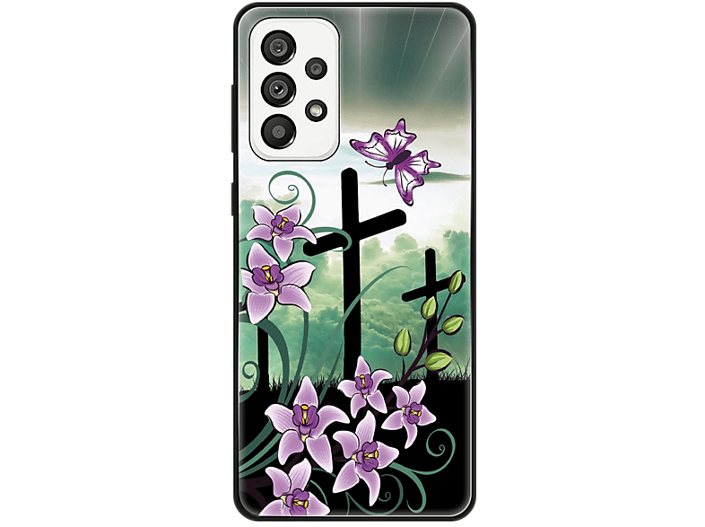 KÖNIG DESIGN Case, Backcover, Samsung, Galaxy A73 5G, Lotusblume