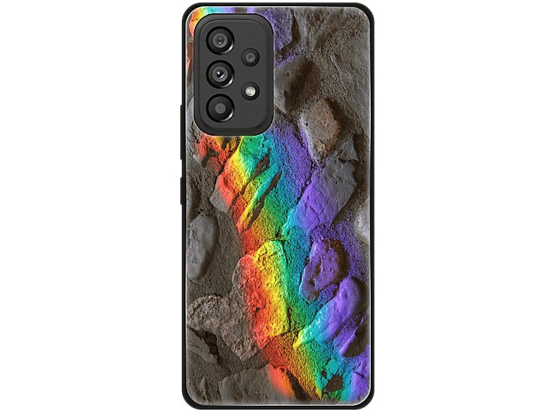 KÖNIG DESIGN Case, Backcover, Samsung, Galaxy A53 5G, Regenbogen Steine