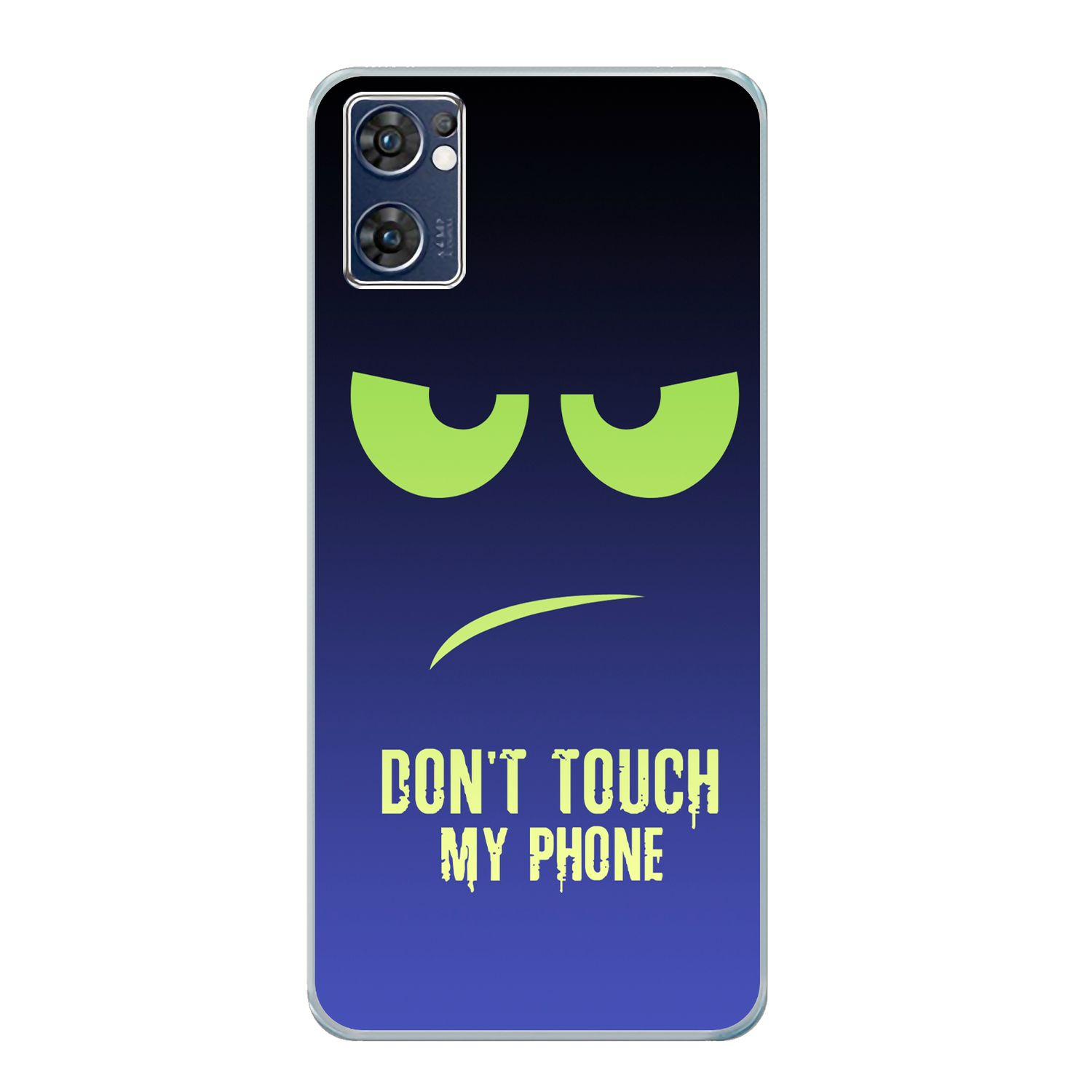KÖNIG DESIGN Case, Blau Dont Touch Oppo, Backcover, My Lite, Find X5 Grün Phone