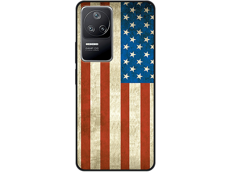 KÖNIG DESIGN Case, Backcover, Xiaomi, Poco F4, USA Flagge