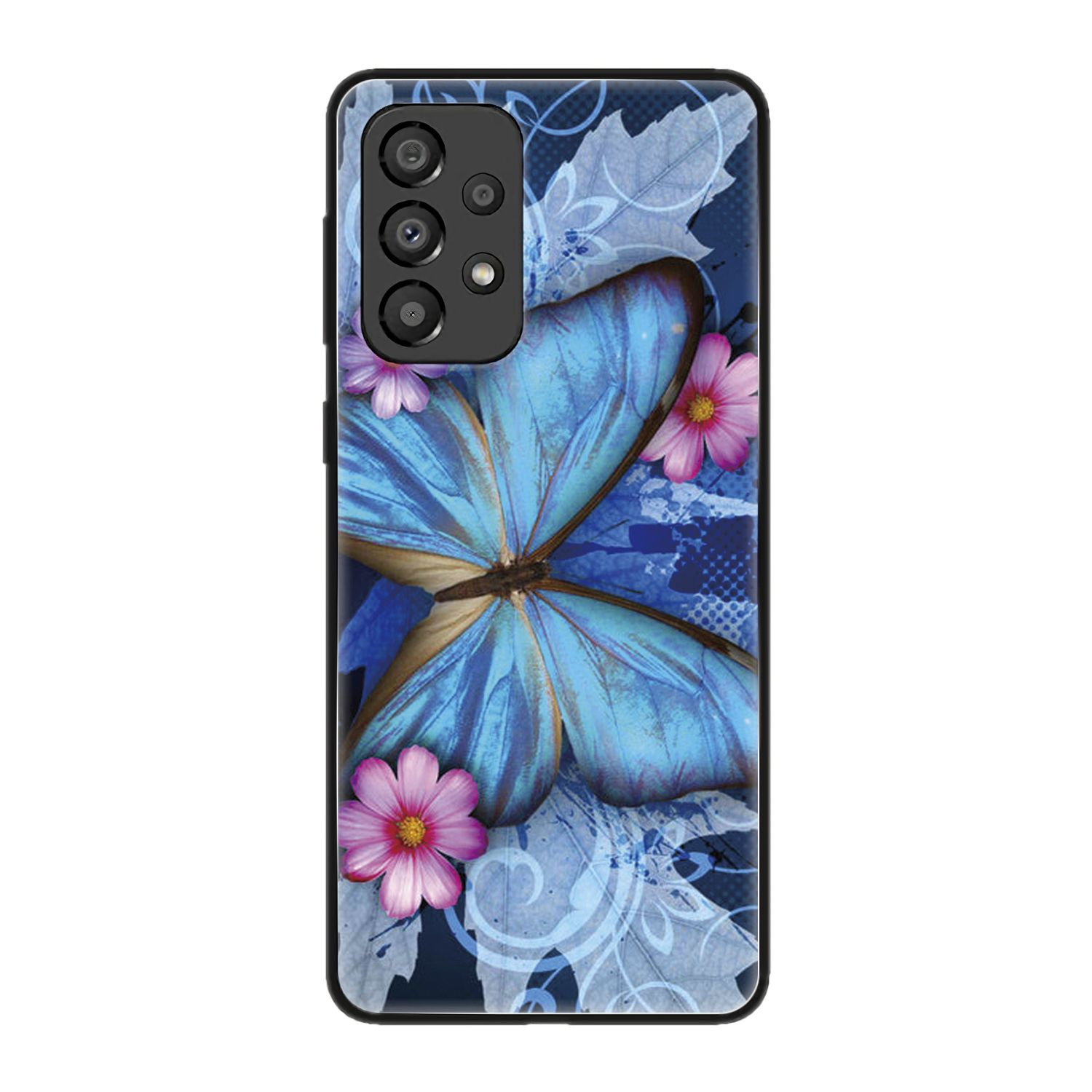 KÖNIG DESIGN Case, A33 Schmetterling Galaxy Backcover, Samsung, 5G, Blau
