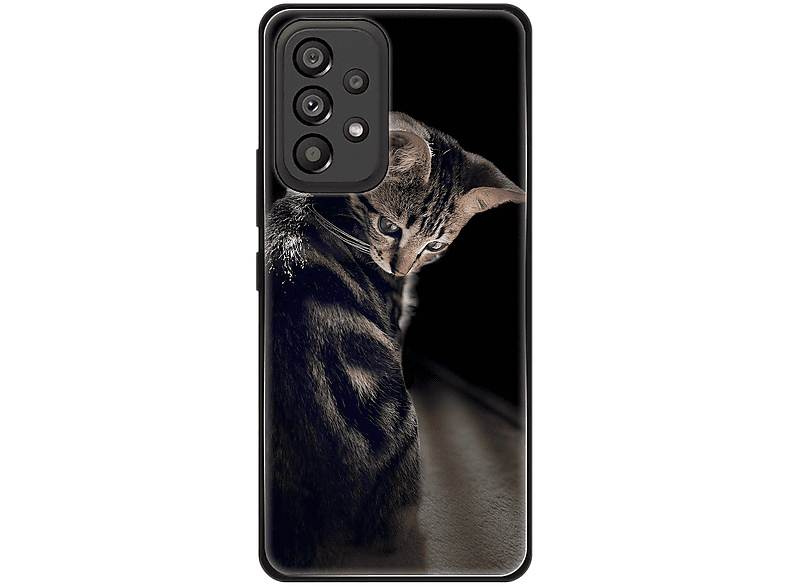 Katze Backcover, DESIGN Junge A53 Case, Galaxy Samsung, 5G, KÖNIG