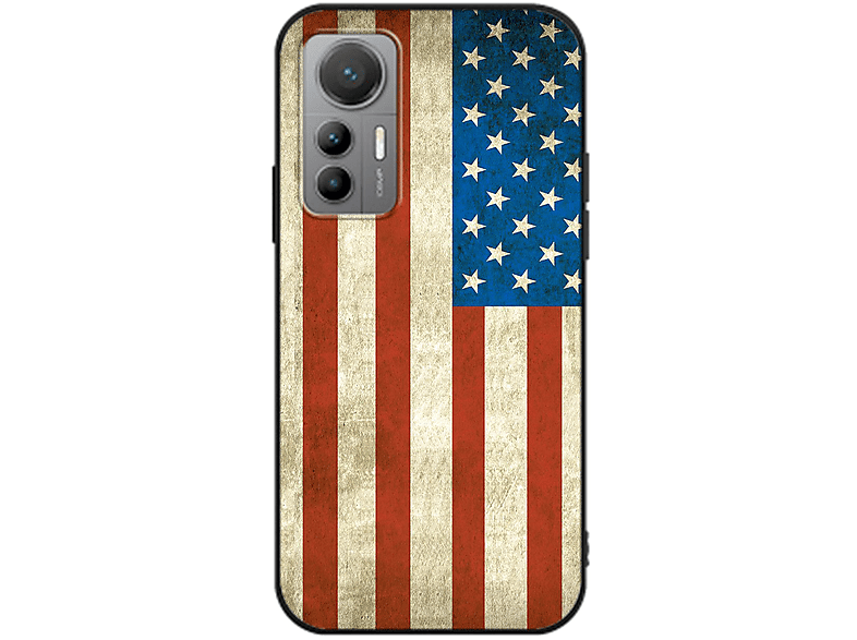 Flagge USA KÖNIG Backcover, Xiaomi, Case, DESIGN Lite, 12