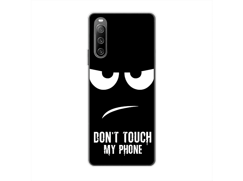 KÖNIG DESIGN Case, Backcover, Sony, Xperia 10 IV, Dont Touch My Phone Schwarz