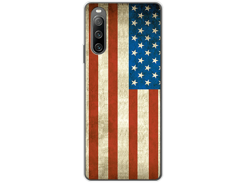 USA DESIGN 10 Case, Xperia IV, Flagge KÖNIG Sony, Backcover,