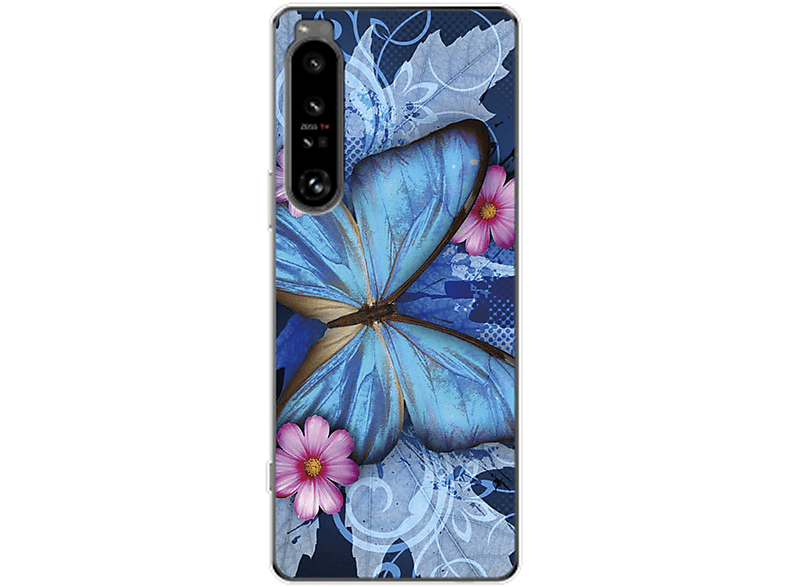 Case, IV, Xperia Backcover, KÖNIG Schmetterling Blau DESIGN Sony, 1
