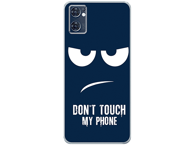 KÖNIG DESIGN Case, Backcover, Oppo, Find X5 Lite, Dont Touch My Phone Blau