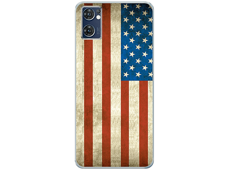 KÖNIG DESIGN Case, Backcover, Oppo, Find X5 Lite, USA Flagge