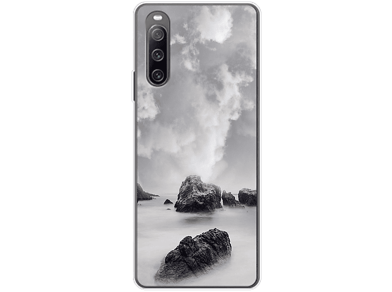 KÖNIG DESIGN Case, Backcover, Sony, Xperia 10 IV, Felsen Wolken