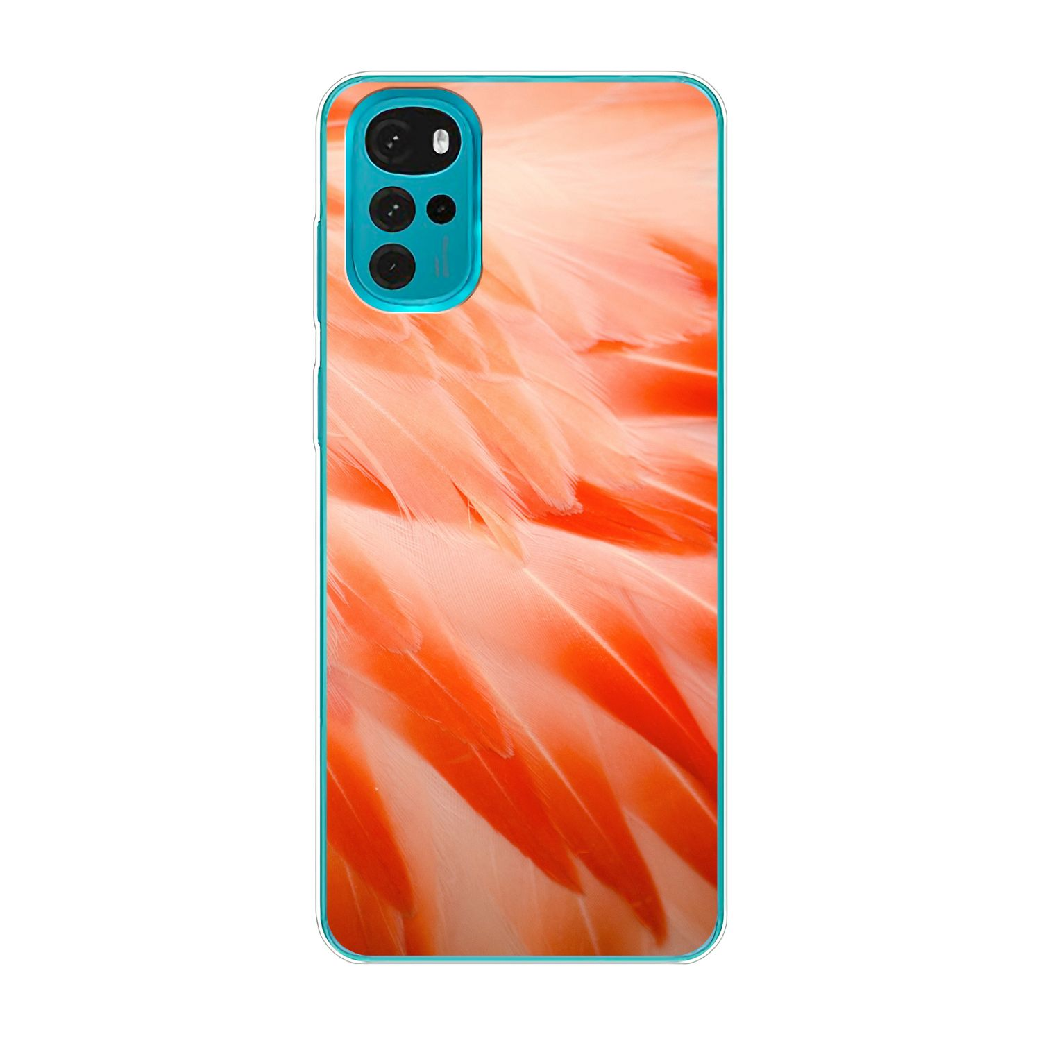 KÖNIG DESIGN Moto Case, Flamingo G22, Motorola, Federn Backcover