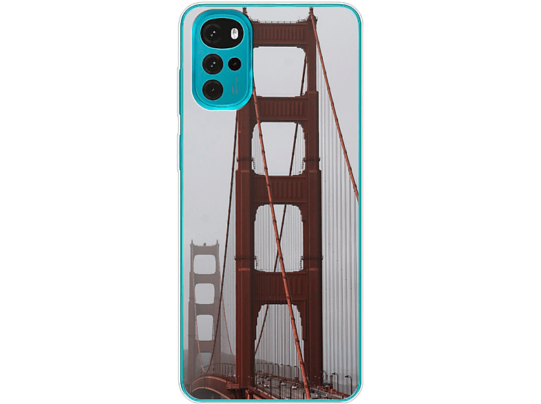 KÖNIG DESIGN Case, Backcover, Motorola, Moto G22, Golden Gate Bridge