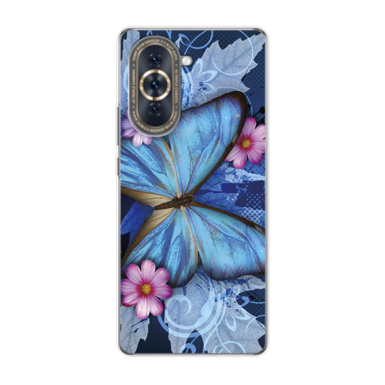 KÖNIG DESIGN Schmetterling Backcover, Case, Huawei, nova Blau 10