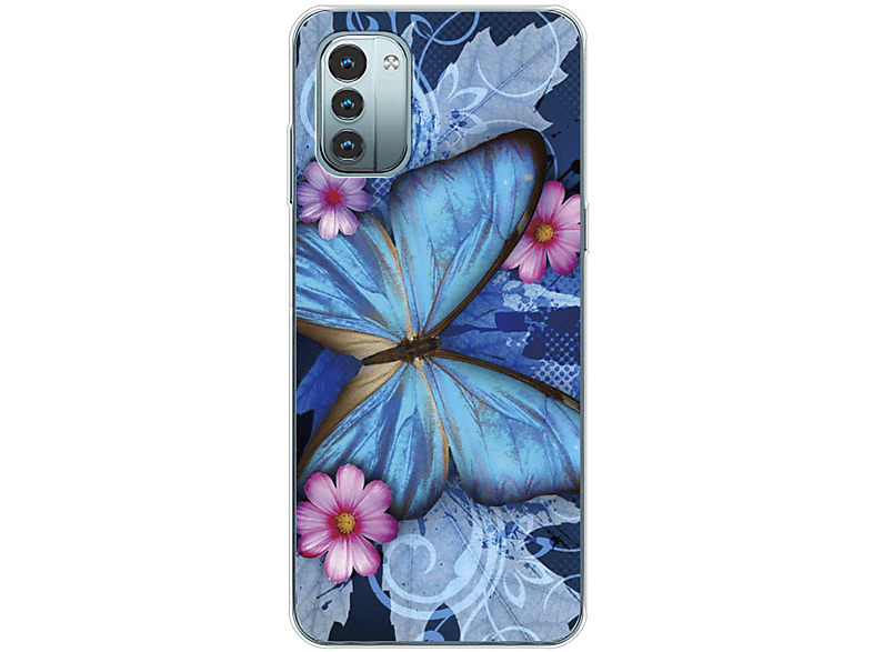 KÖNIG DESIGN G11, Nokia, Schmetterling Backcover, Blau Case