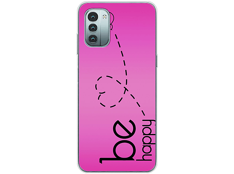 KÖNIG DESIGN Case, Backcover, Nokia, G11, Be Happy Pink