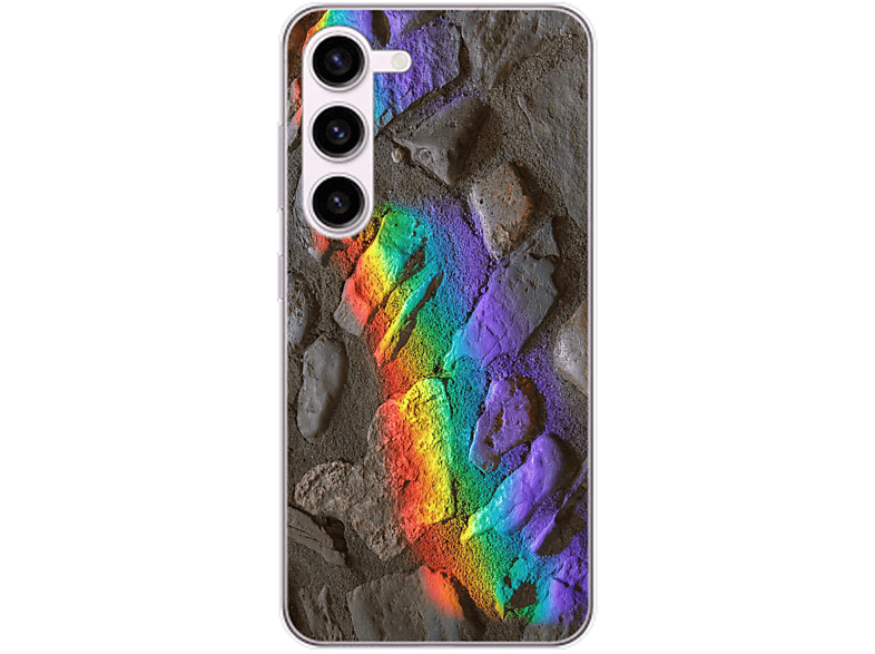 KÖNIG DESIGN Case, Backcover, Samsung, Plus, Regenbogen S23 Steine Galaxy