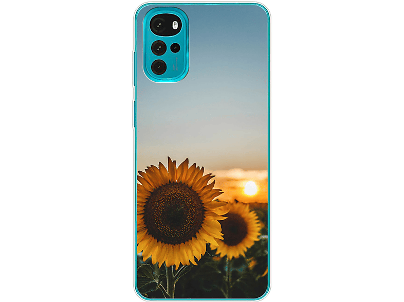 KÖNIG DESIGN Case, Backcover, Motorola, Moto G22, Sonnenblumen