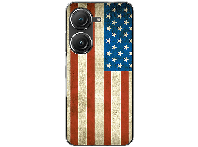 KÖNIG DESIGN Case, USA Flagge Backcover, Zenfone 9, Asus