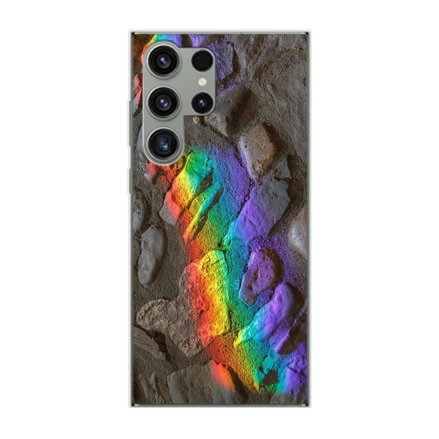 Regenbogen S23 Backcover, Steine Ultra, KÖNIG DESIGN Samsung, Galaxy Case,