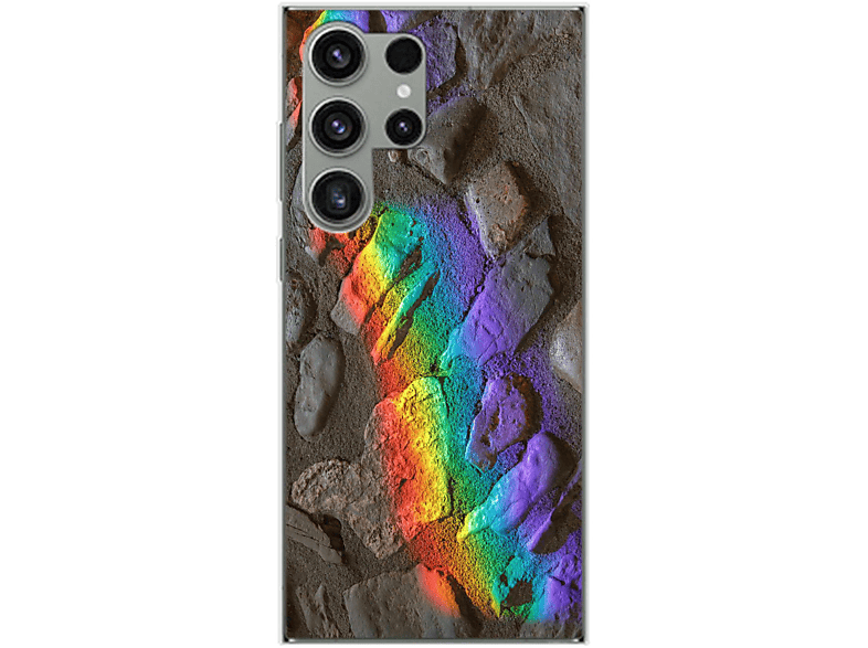 KÖNIG DESIGN Case, Backcover, Samsung, Galaxy S23 Ultra, Regenbogen Steine