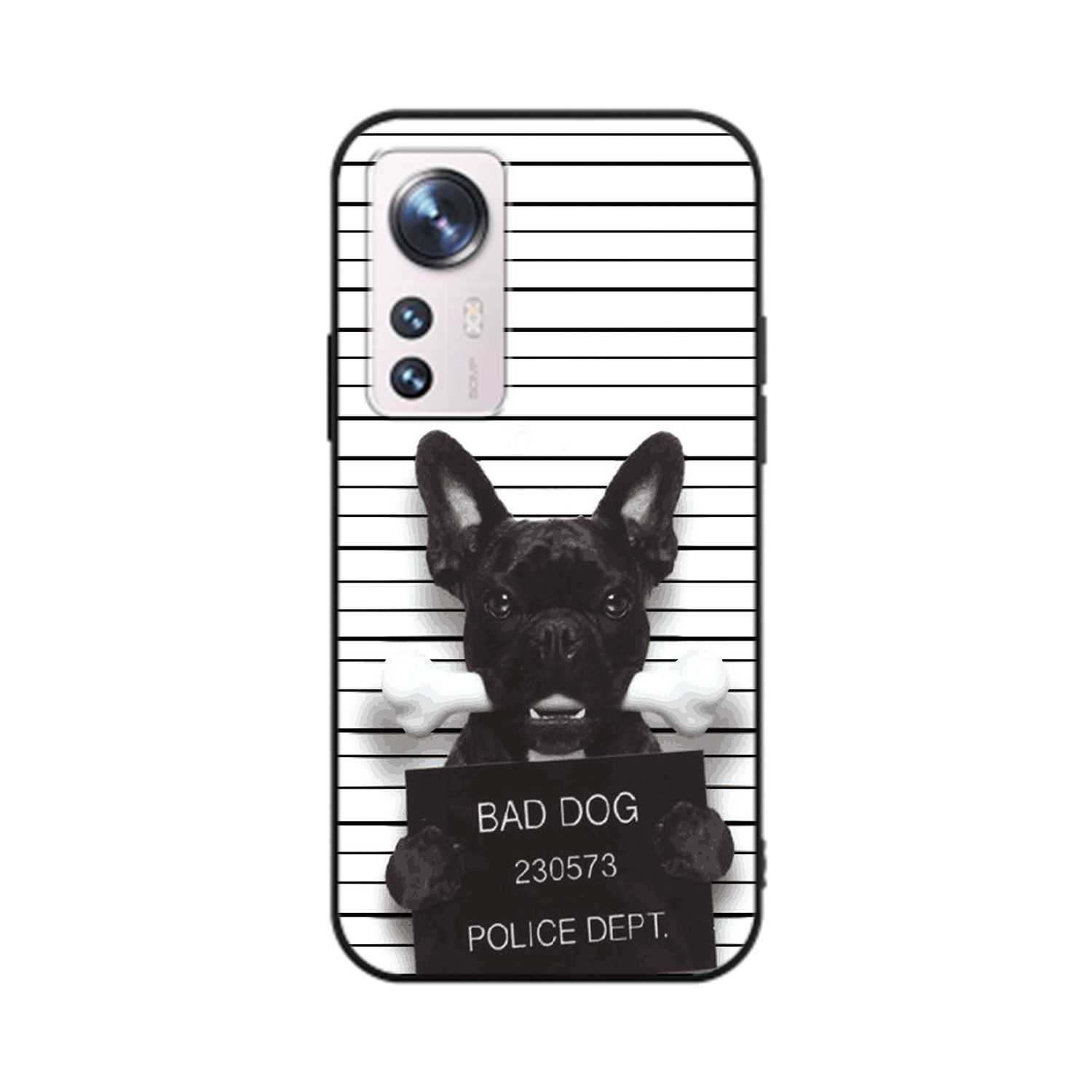KÖNIG DESIGN Case, Backcover, Dog 12 Pro, Bulldogge Xiaomi, Bad