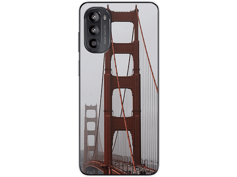 KÖNIG DESIGN Case, Backcover, Motorola, Moto G62, Golden Gate Bridge