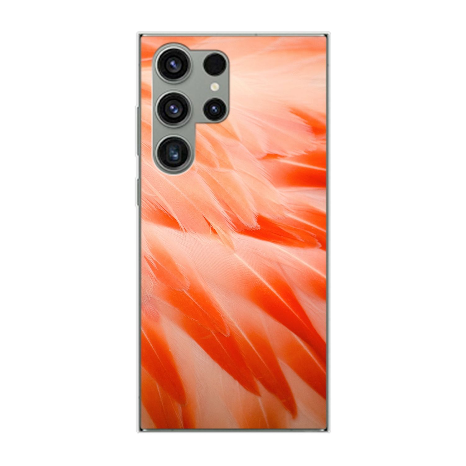 DESIGN Backcover, Federn Galaxy Flamingo KÖNIG S23 Case, Samsung, Ultra,
