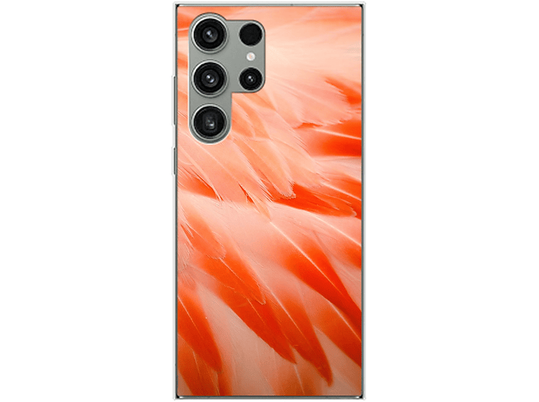 KÖNIG DESIGN Case, Backcover, Samsung, Galaxy S23 Ultra, Flamingo Federn