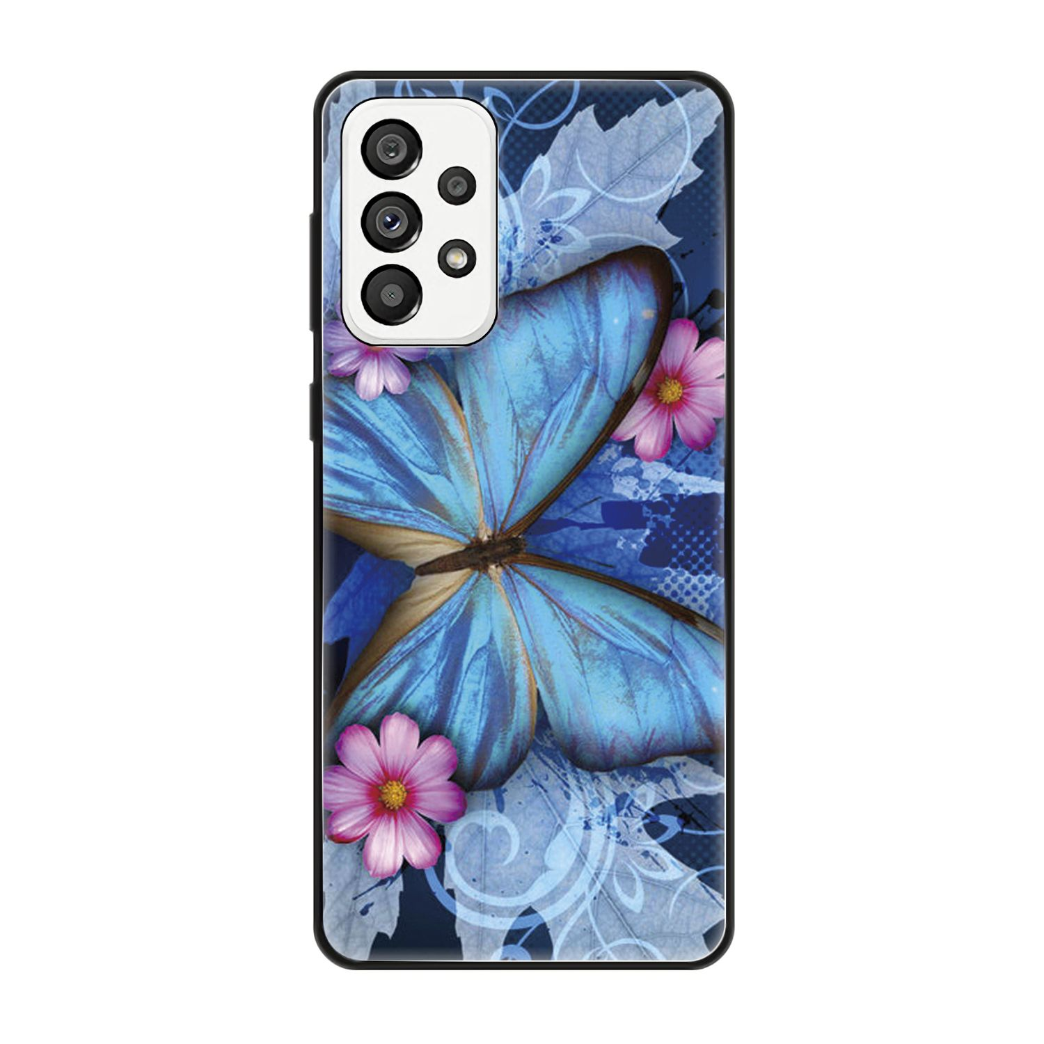 KÖNIG DESIGN Blau 5G, Samsung, Galaxy Backcover, Schmetterling Case, A73