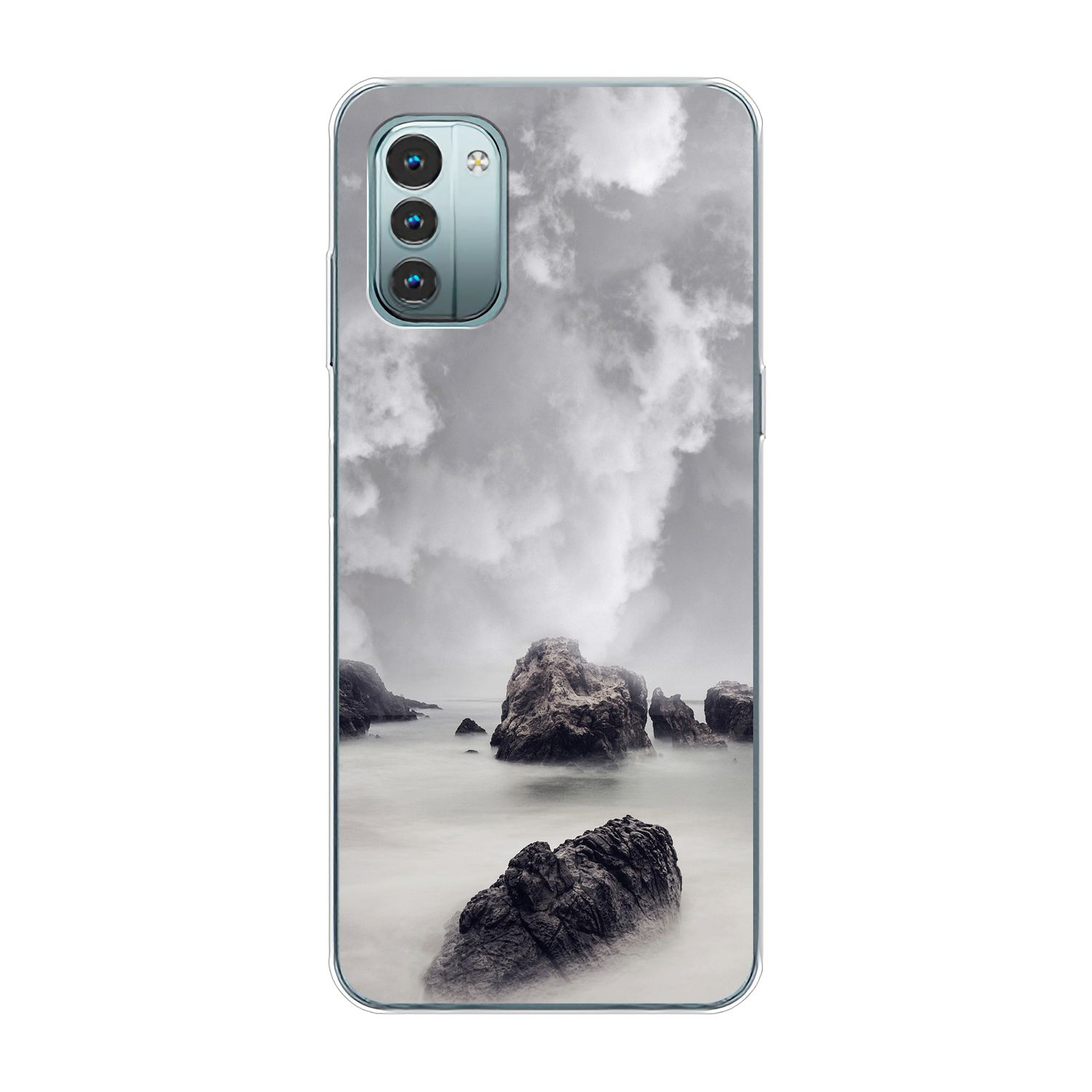 Case, G11, KÖNIG Nokia, DESIGN Backcover, Wolken Felsen