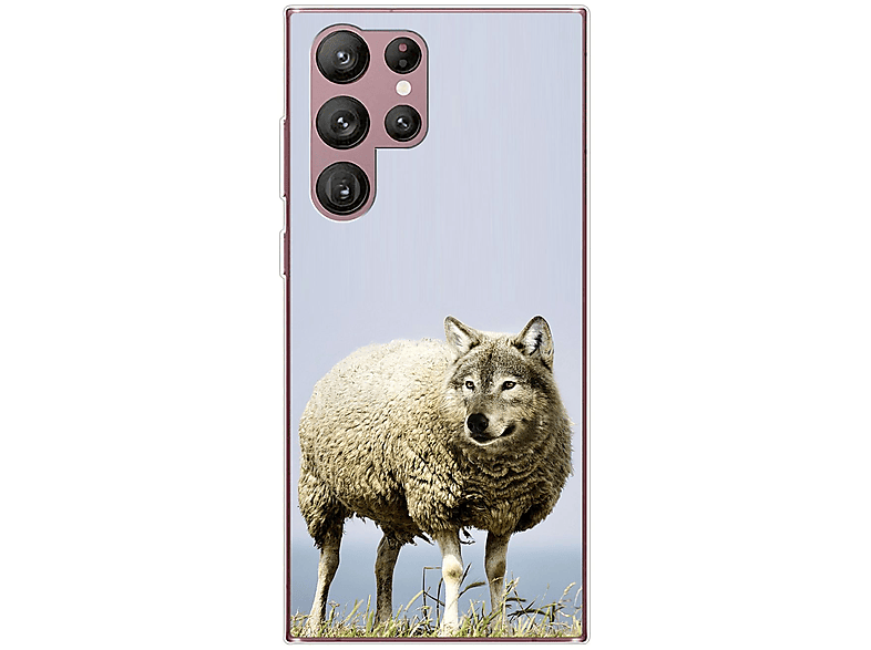 KÖNIG DESIGN Case, Backcover, Samsung, Galaxy S22 Ultra 5G, Wolf im Schafspelz