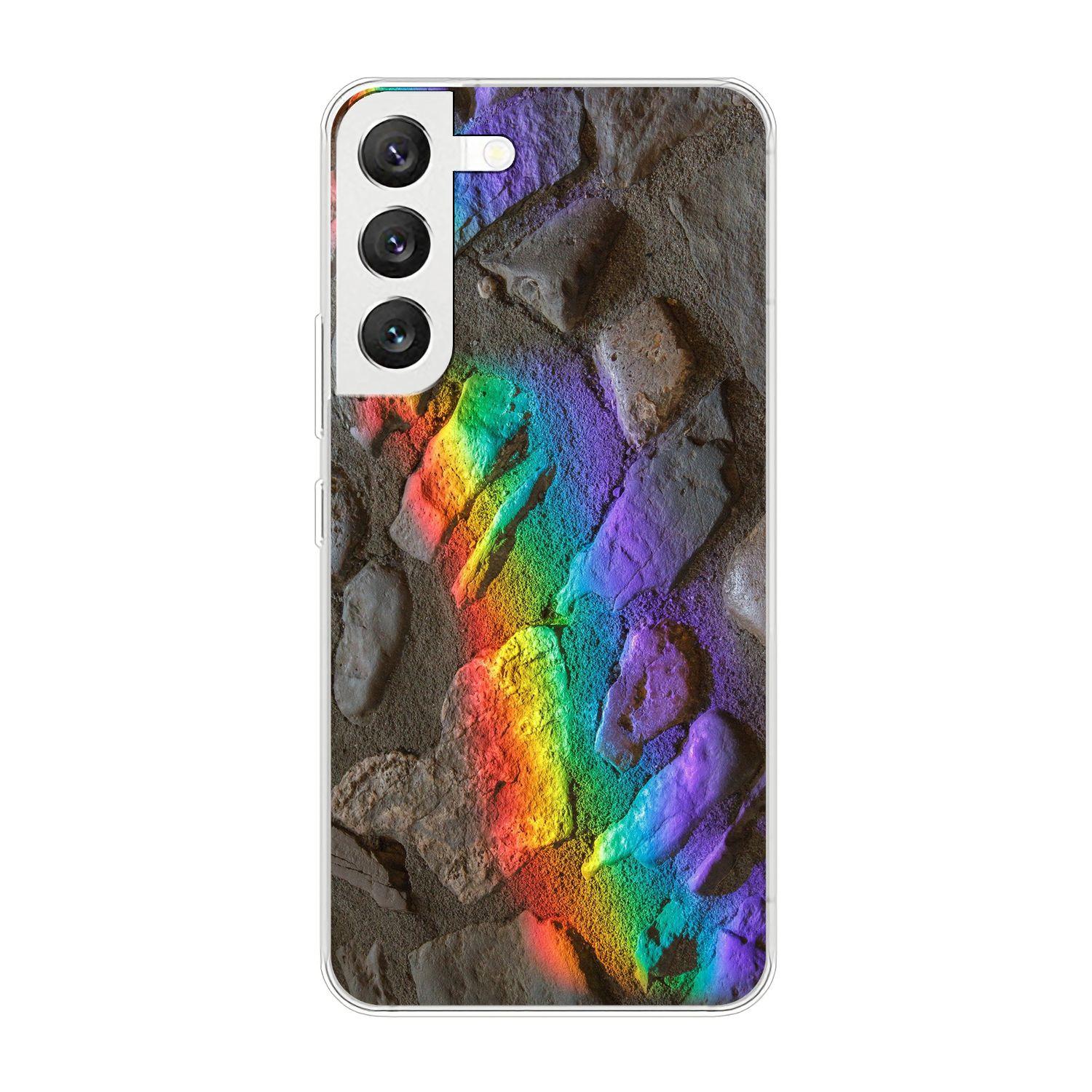 KÖNIG DESIGN Steine Case, Samsung, Galaxy 5G, Regenbogen S22 Backcover