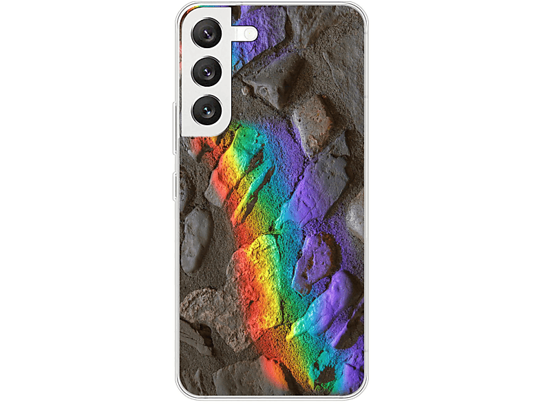 KÖNIG DESIGN S22 Steine 5G, Galaxy Backcover, Samsung, Case, Regenbogen