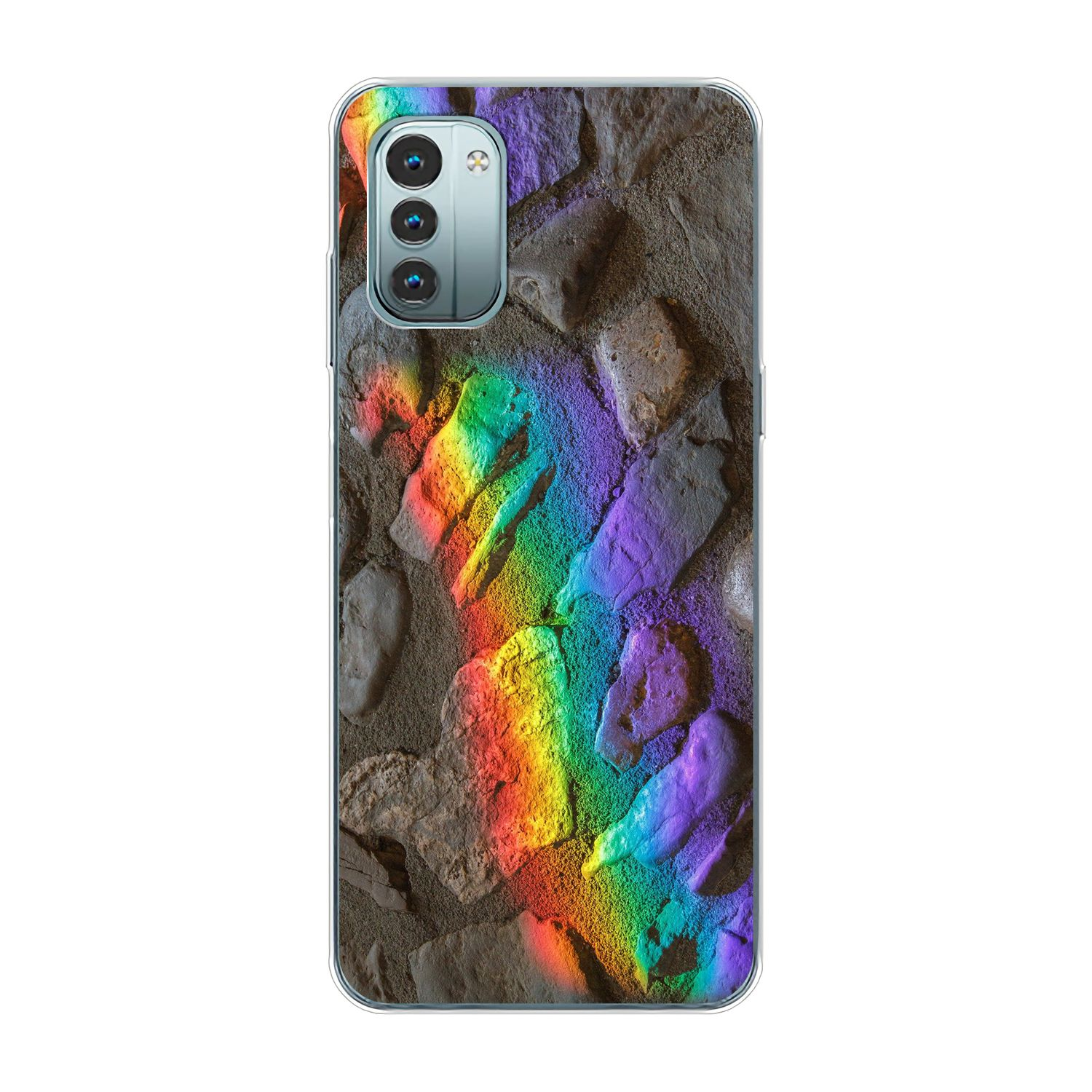 Nokia, G11, Steine Regenbogen DESIGN Backcover, KÖNIG Case,