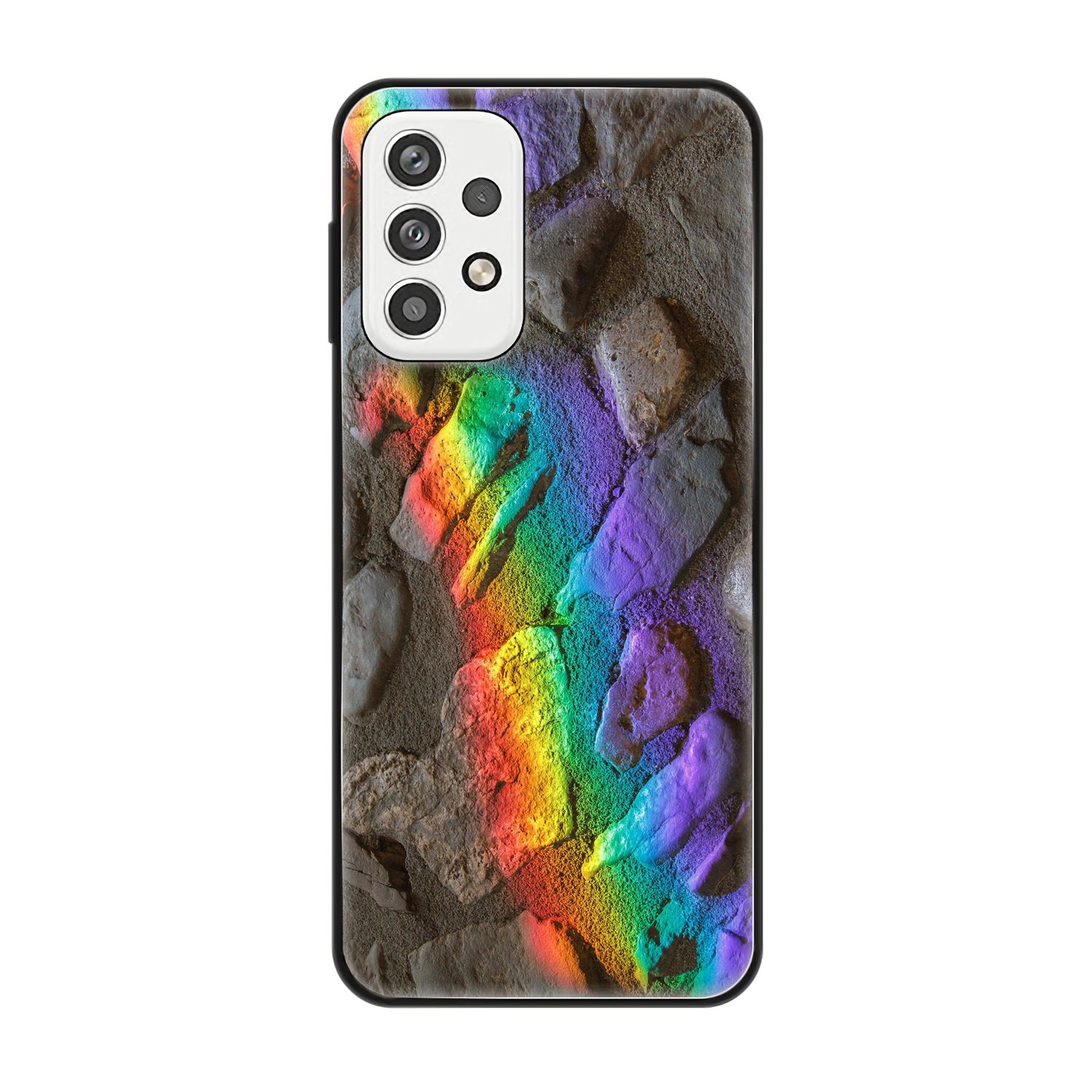 KÖNIG DESIGN Samsung, Steine Case, Galaxy Backcover, A23, Regenbogen