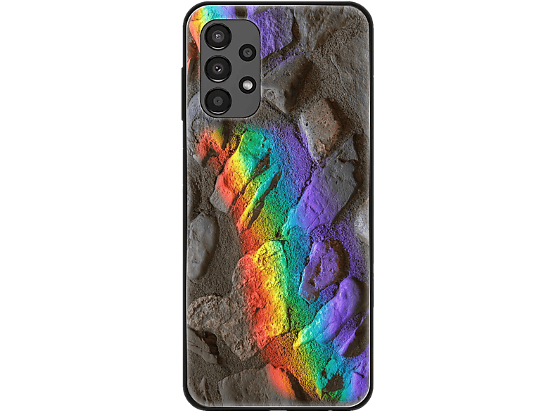 DESIGN Steine Samsung, Backcover, A13 KÖNIG 4G, Case, Galaxy Regenbogen