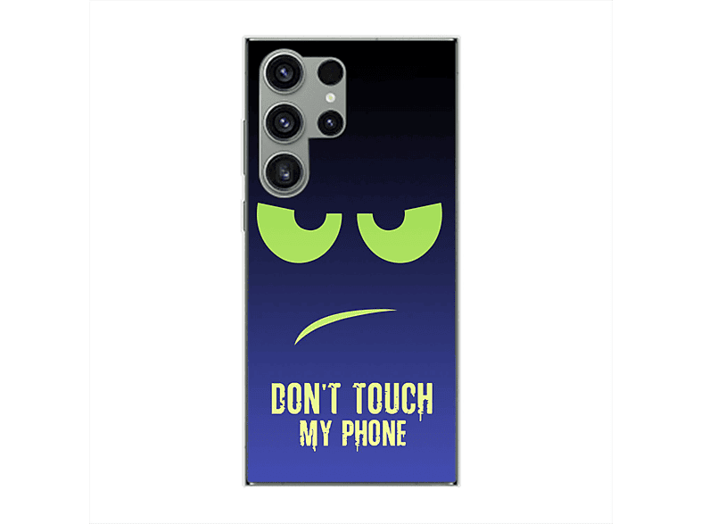 KÖNIG DESIGN Case, Backcover, Samsung, Galaxy S23 Ultra, Dont Touch My Phone Grün Blau