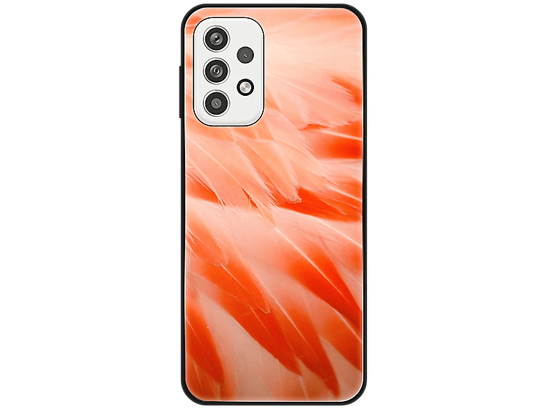KÖNIG DESIGN Case, Backcover, A23, Samsung, Flamingo Federn Galaxy