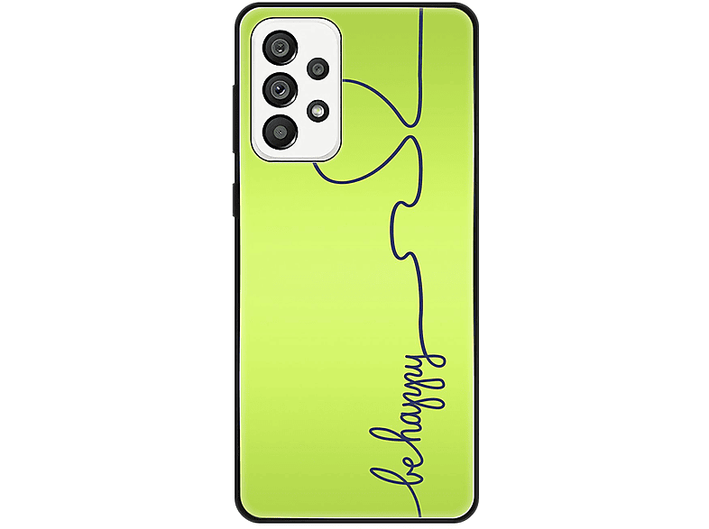 KÖNIG DESIGN Case, Backcover, Samsung, Galaxy A73 5G, Be Happy Grün