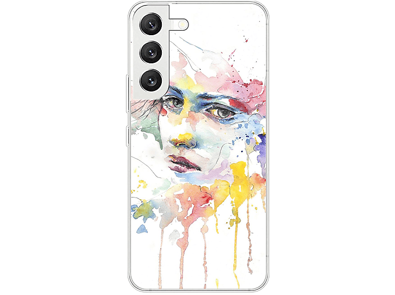 KÖNIG DESIGN 5G, Frauengesicht Samsung, Galaxy S22 Case, Backcover