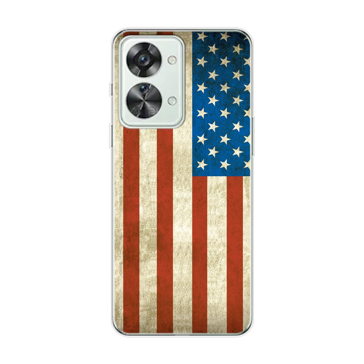 DESIGN Nord Backcover, Case, Flagge 2T, KÖNIG OnePlus, USA
