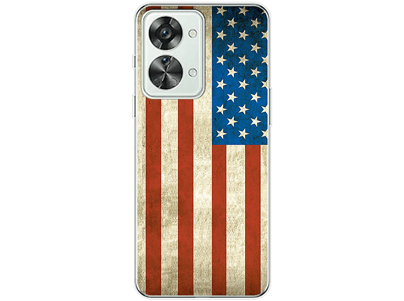 KÖNIG DESIGN Case, Backcover, OnePlus, Nord 2T, USA Flagge