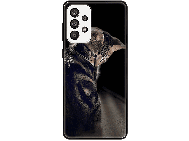 KÖNIG DESIGN Case, Galaxy Samsung, 5G, A73 Katze Junge Backcover