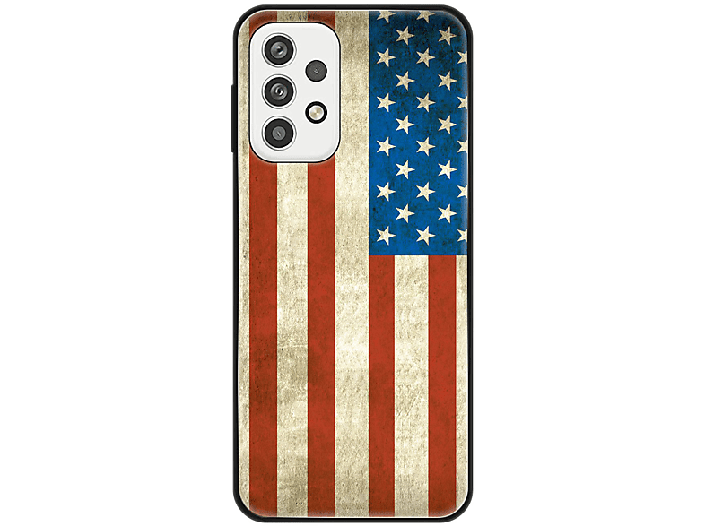 Galaxy DESIGN Case, KÖNIG Samsung, A23, Flagge USA Backcover,