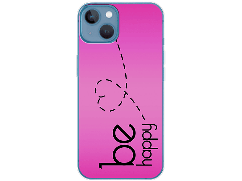 KÖNIG Happy Apple, Plus, Case, Be Backcover, 14 Pink DESIGN iPhone