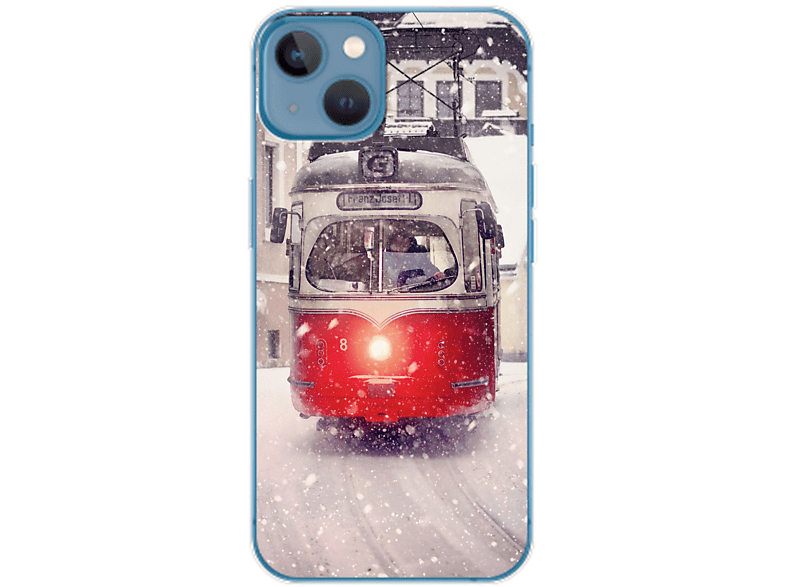 iPhone DESIGN Backcover, Apple, 14 Plus, KÖNIG Case, Straßenbahn