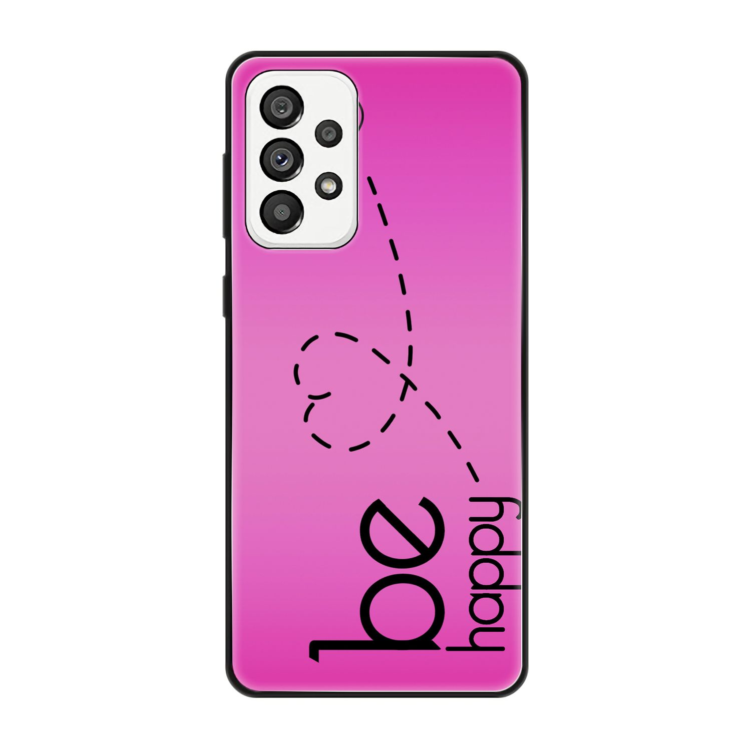 Be DESIGN A73 Case, Galaxy KÖNIG Happy Pink Backcover, Samsung, 5G,