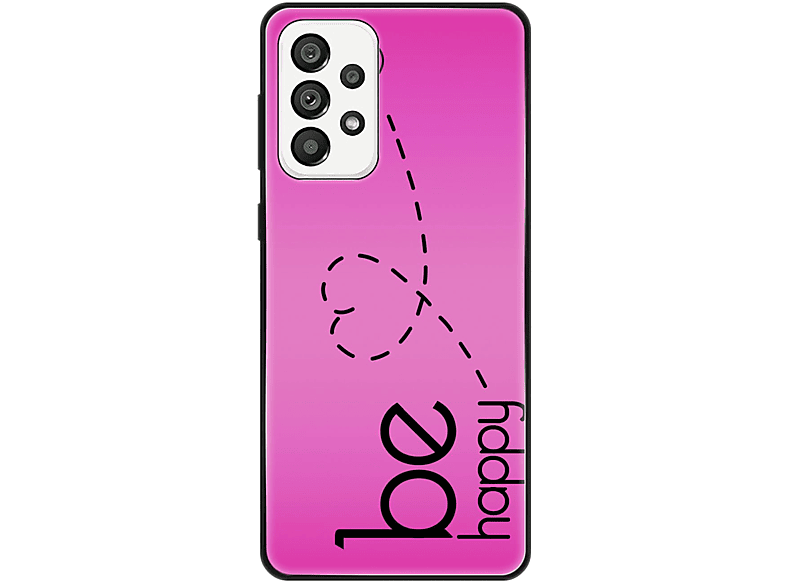 Be DESIGN A73 Case, Galaxy KÖNIG Happy Pink Backcover, Samsung, 5G,